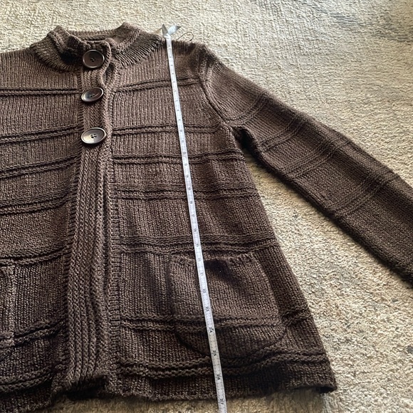 Ladies LH Sport brown medium weight sweater/ cardigan w/3 button snap closure L - Picture 6 of 10